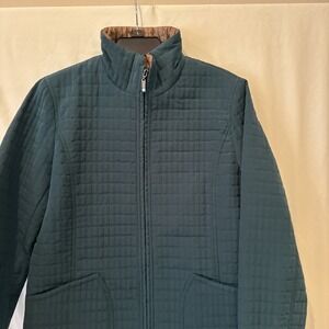 Vintage Geen/Teal Quilted Zip Up Barn Chore Coat Womens Size M